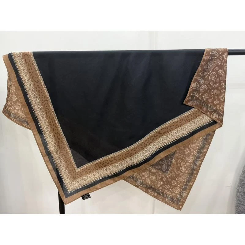 P12【墨色】时尚丝毛双面异色85*85百搭舒适丝巾