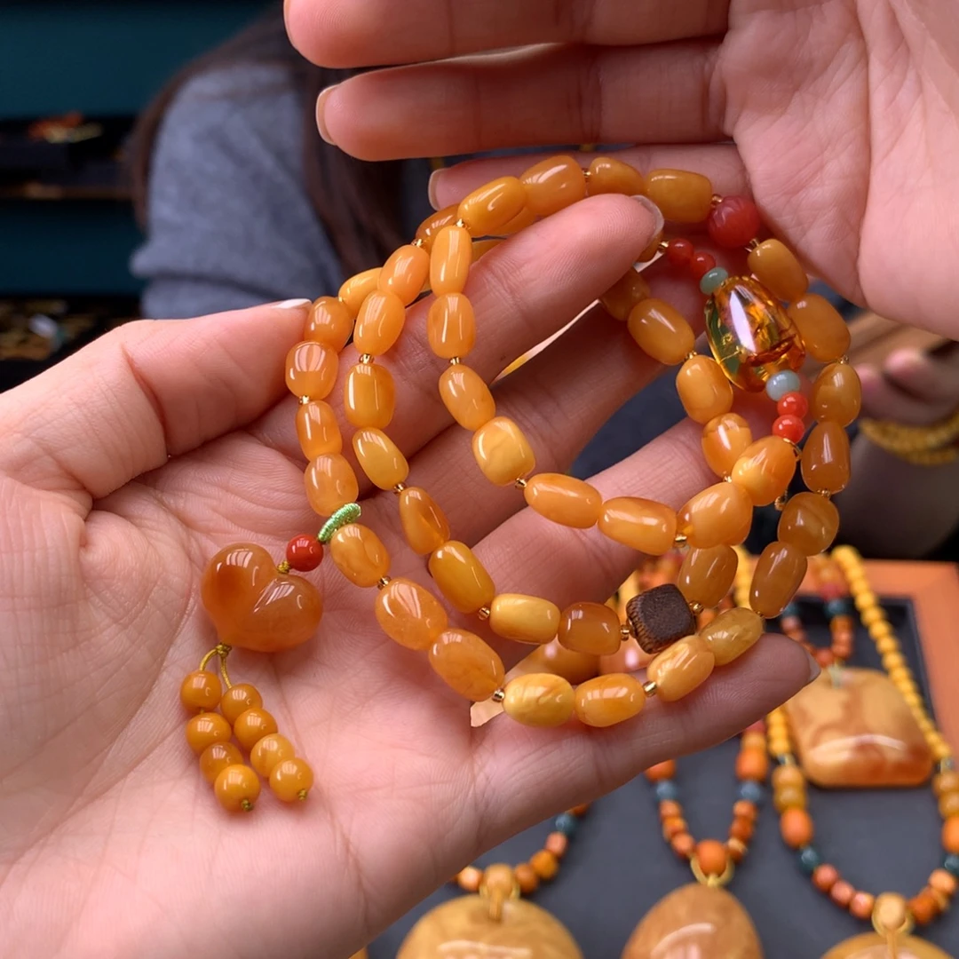 蜜蜡未镶嵌手串天然