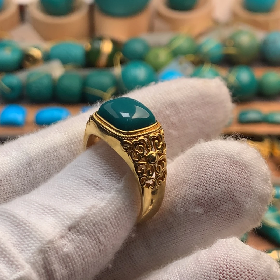 绿松石18K金镶嵌绿松石