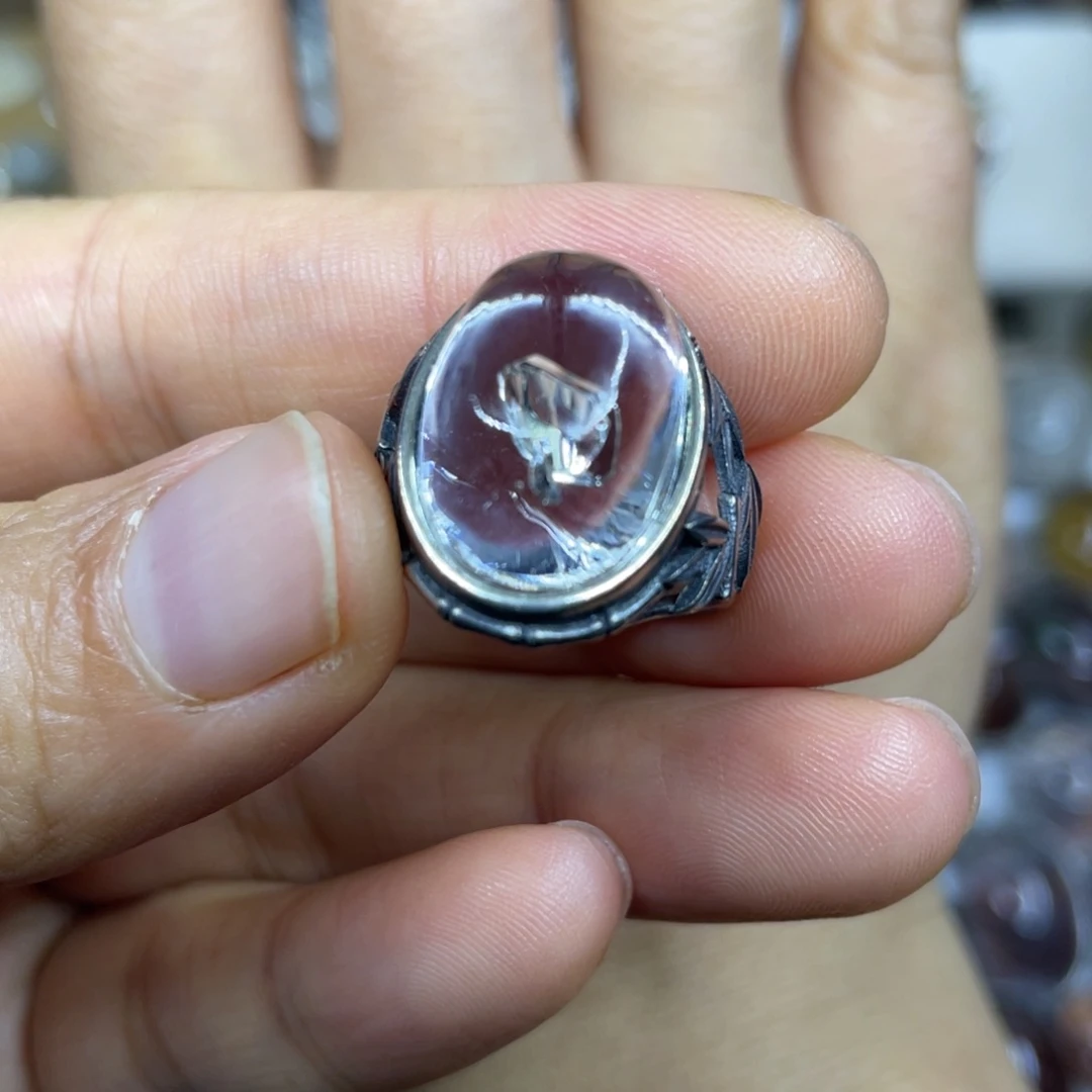 【闪购商品】银S925镶嵌珠宝半成品水晶戒指