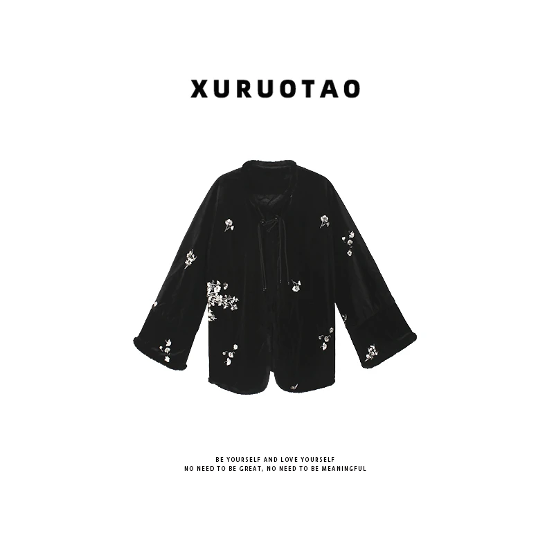 XURUOTAO【东方美学】高定百搭设计感新中式丝绒提花外套 T6383