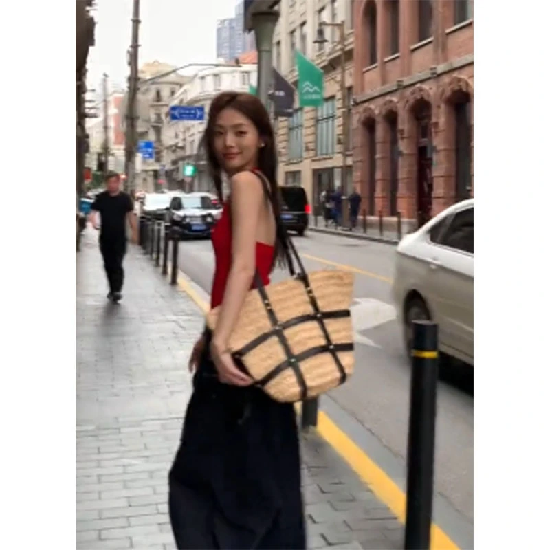 2025夏季简约风修身显瘦穿搭无袖上衣小众设计感时尚收腰半身裙女