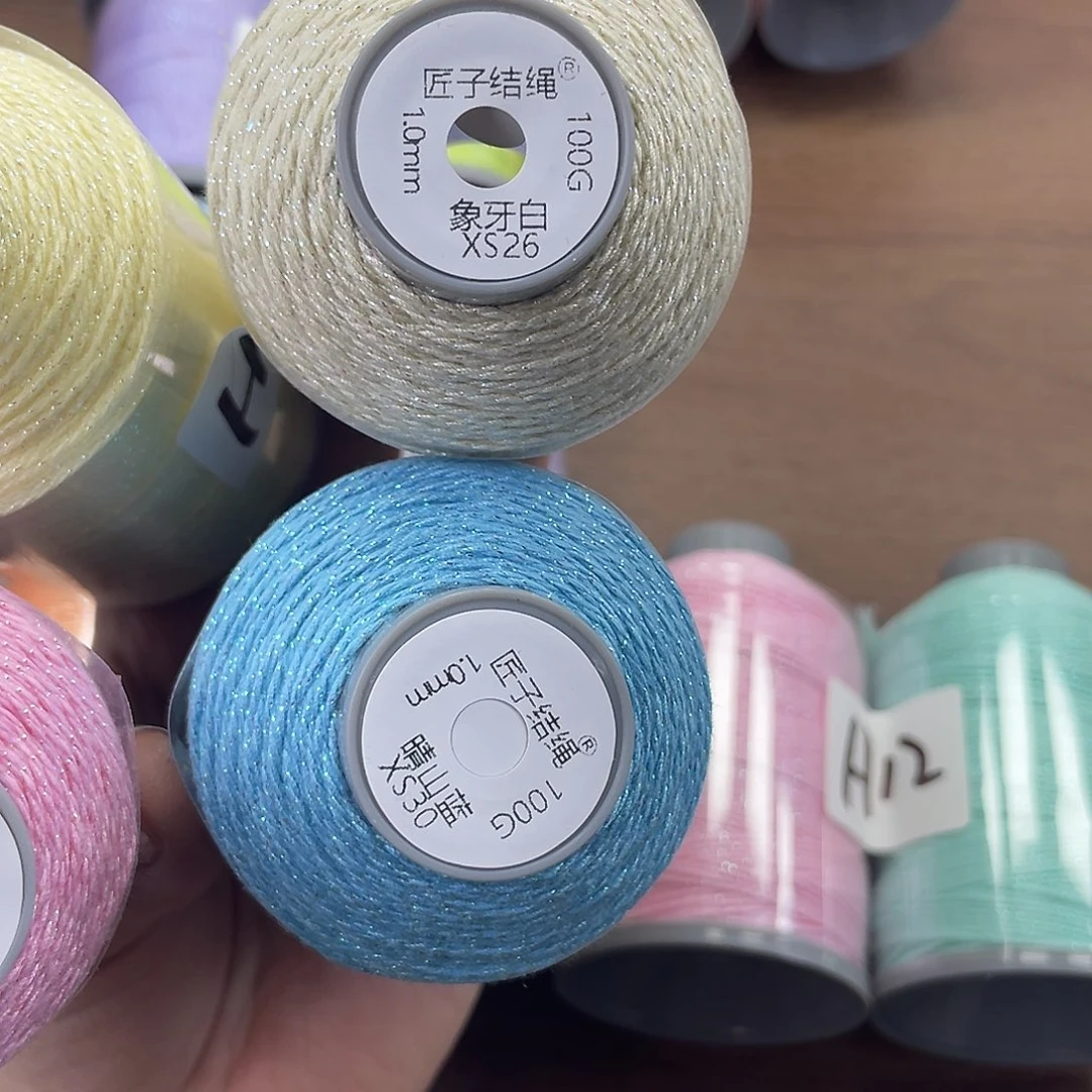 好***好聚酯纤维1.0mm100克纯色手搓晴山蓝+象牙白