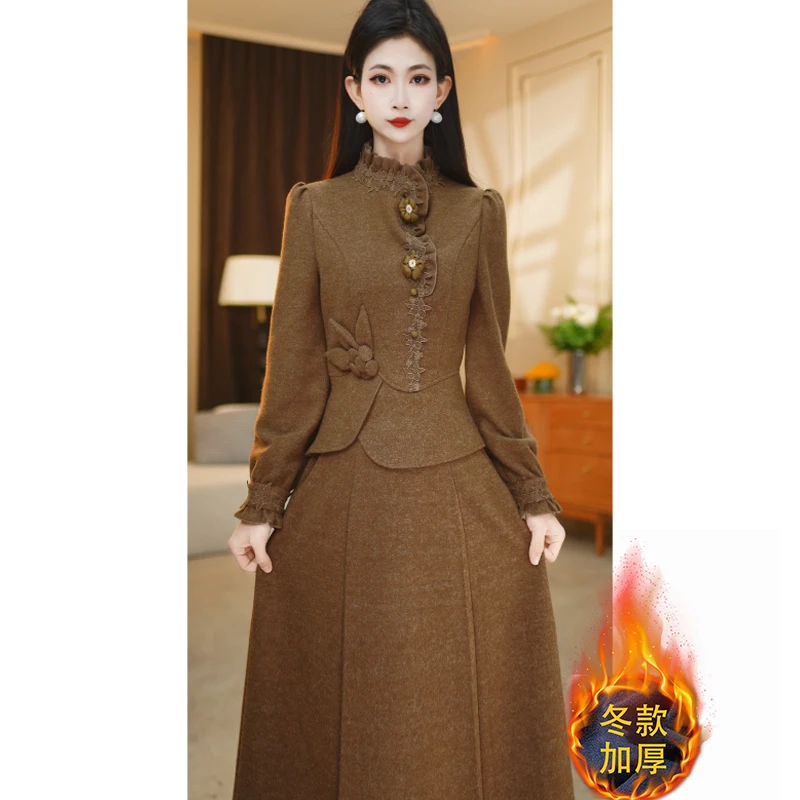 【玥雯】2025冬季新款女士加厚保暖内搭亲肤显瘦减龄两件套装M-4XL