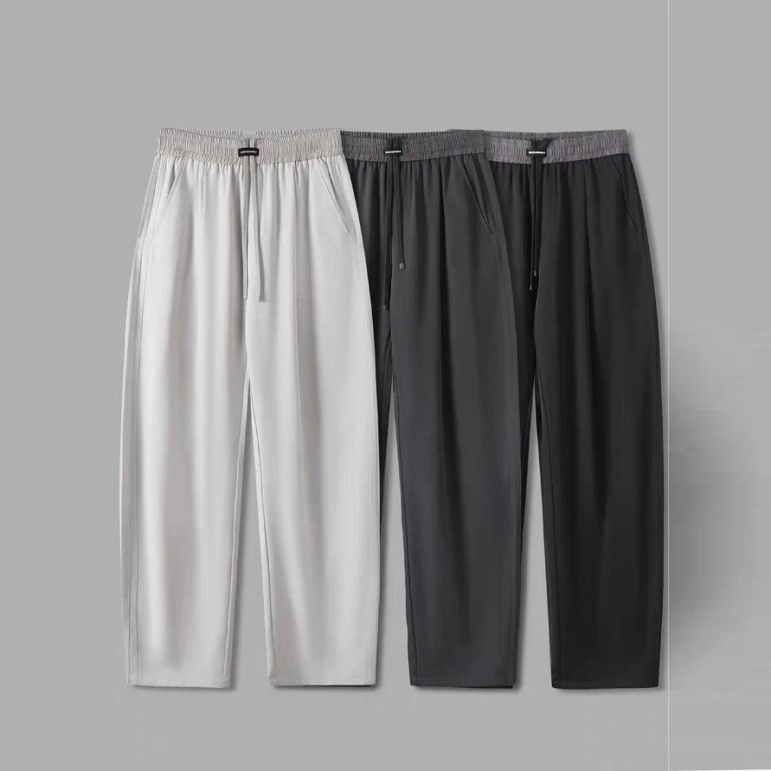 YDY-25夏季新品男女同款腰头拼色休闲款冰丝长裤