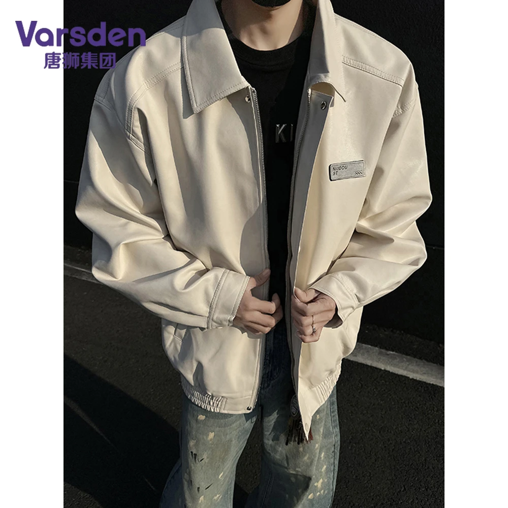 唐狮集团Varsden美式复古秋季皮衣外套cleanfit风宽松百搭男夹克