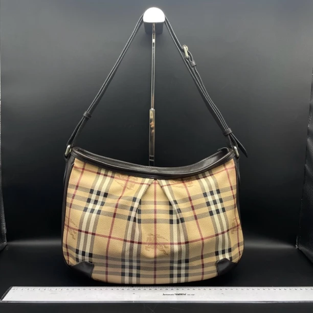 95新 BURBERRY/博柏利 涛派 战马格纹单肩包/12364