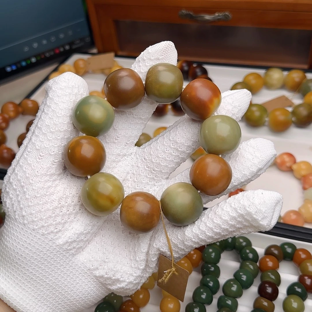 菩提根/象牙果手串卡24.5干磨苹果微瑕5