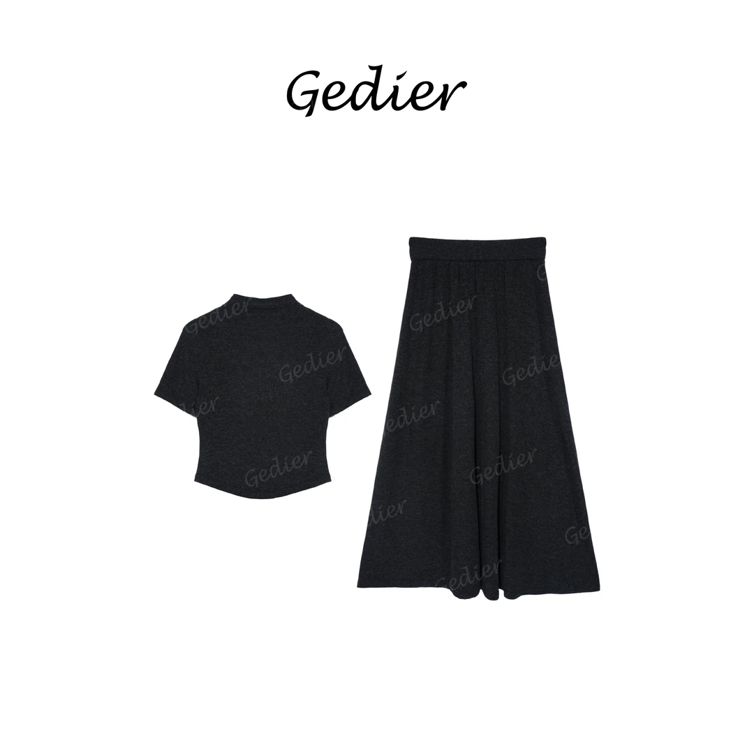 【歌蒂尔Gedier】 2025年春季欧若风经典短袖A字裙套装 DG510551Y