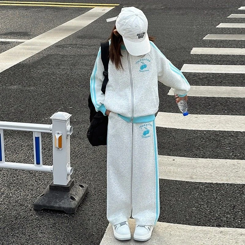 女童春装套装洋气中大童春秋款女孩休闲两件套儿童运动装6到12岁