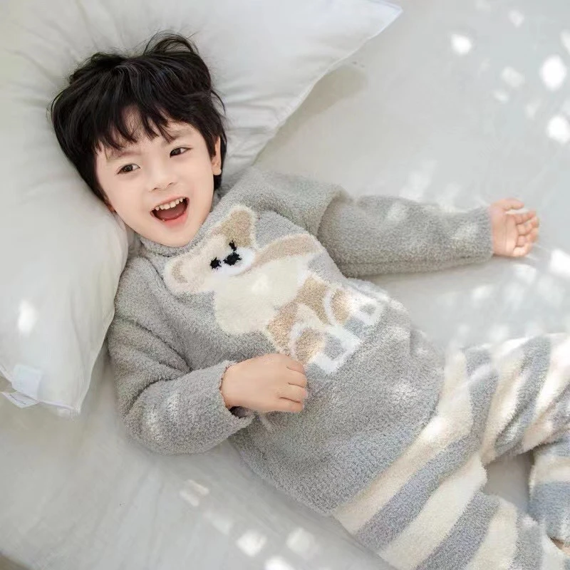 床品配件|【断码福利】半边绒儿童家居服-蓝GP熊