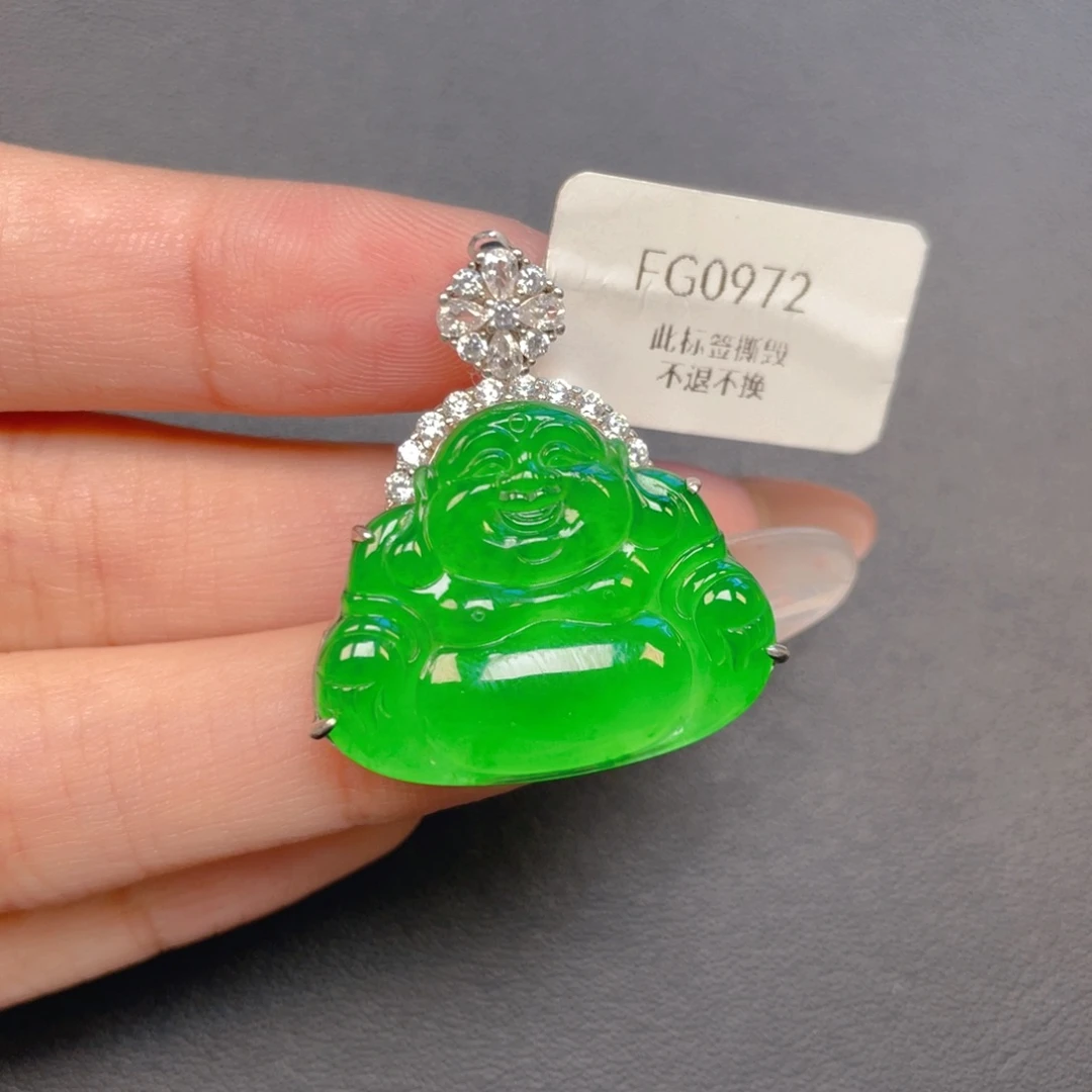 【闪购商品】吊坠(不含链)银S925镶嵌翡翠