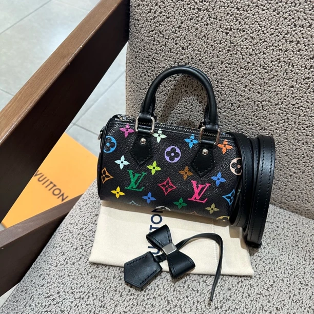 99新 LouisVuitton/路易威登 LV村上隆联名黑三彩Sp nano US59925
