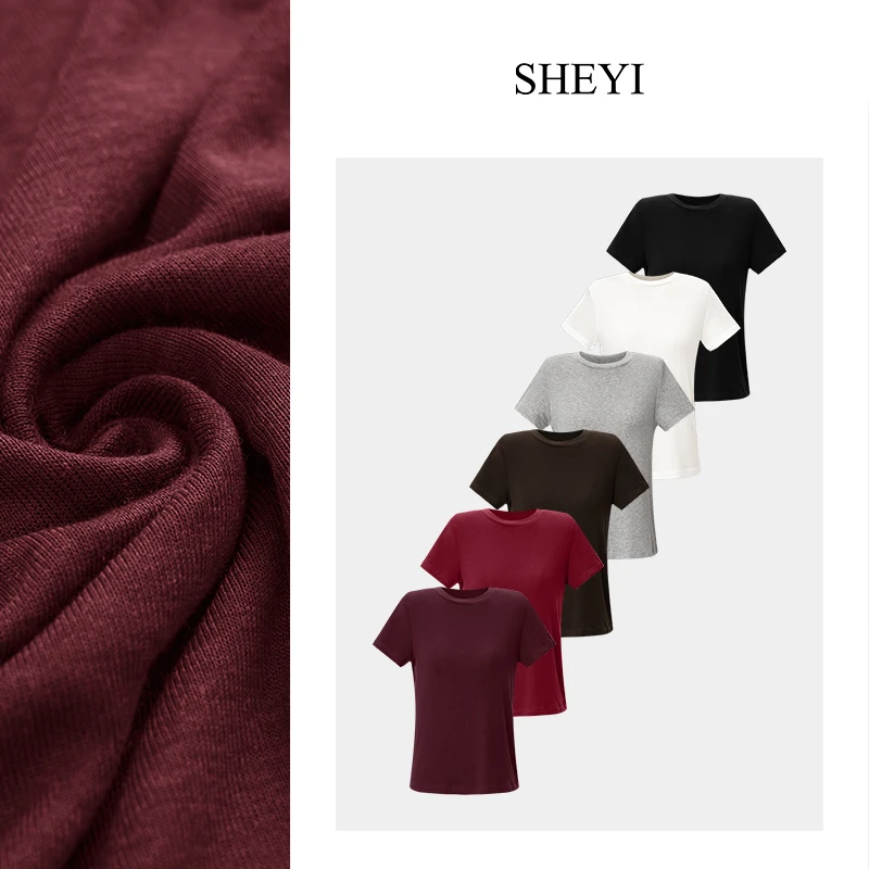 正肩短袖女款爆款2025新款修身显瘦T恤夏季穿搭时尚洋气休闲上衣