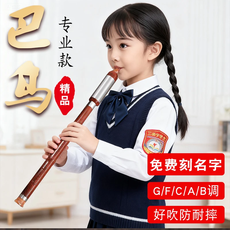 巴乌胶木树脂竖吹仿红木c调b调G调F调乐器小学生成人初学横吹巴乌