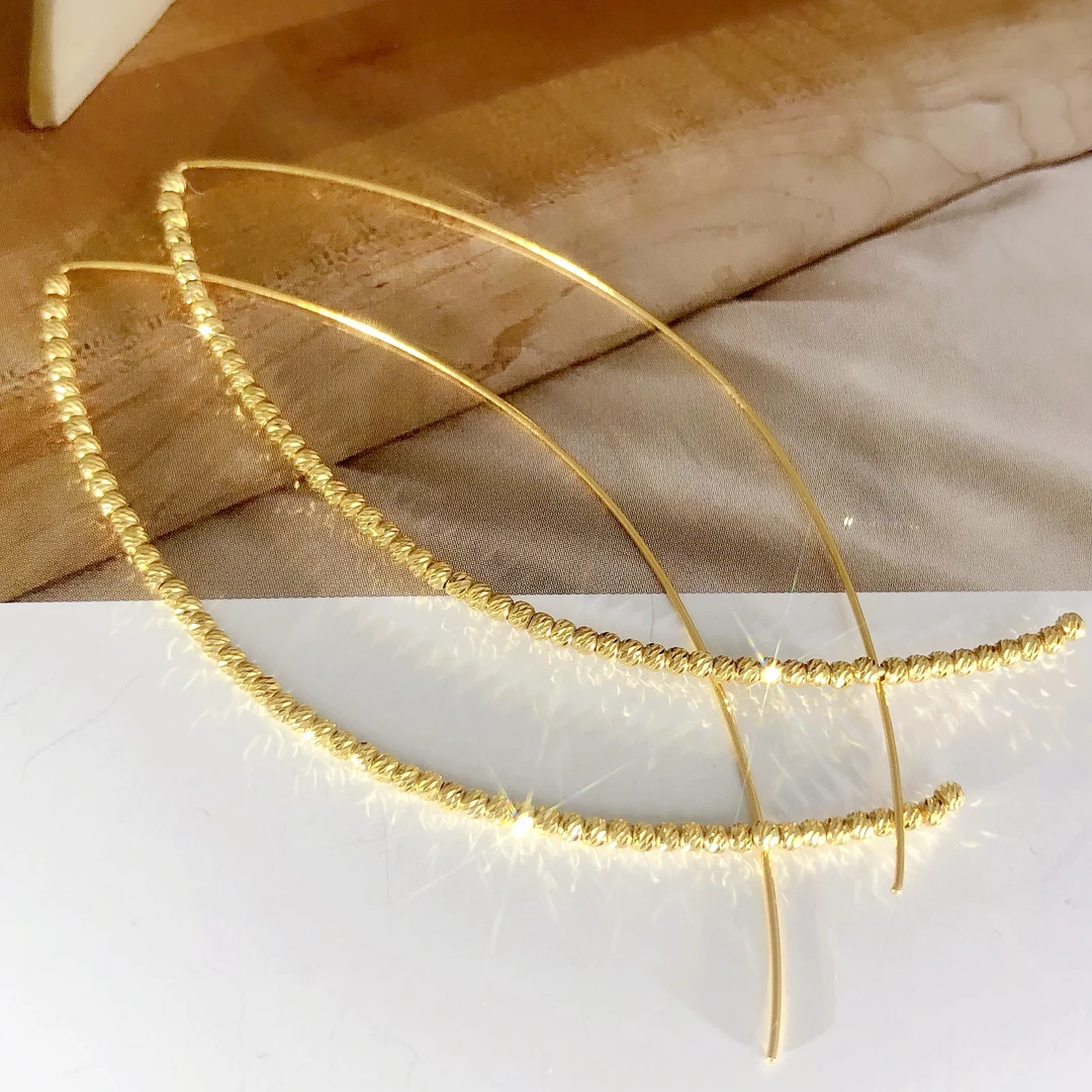 【皇冠轻奢】18k金 | 爆闪镭射大鱼耳圈 高级感十足 酷飒 长57.5cn