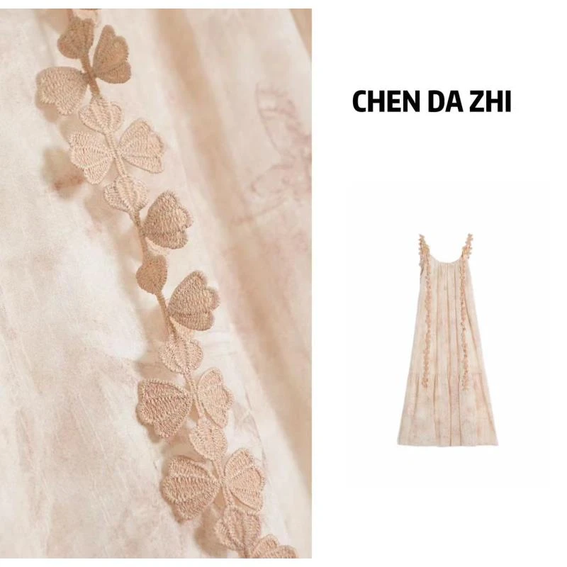 【大只定制】繁花梦蝶 设计师款气质优雅温柔拼接连衣裙4XLWY7007