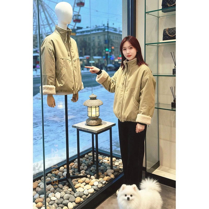 兹伊翰【摩登都市】2025冬季新款立领工装棉衣女士加厚保暖显瘦外套