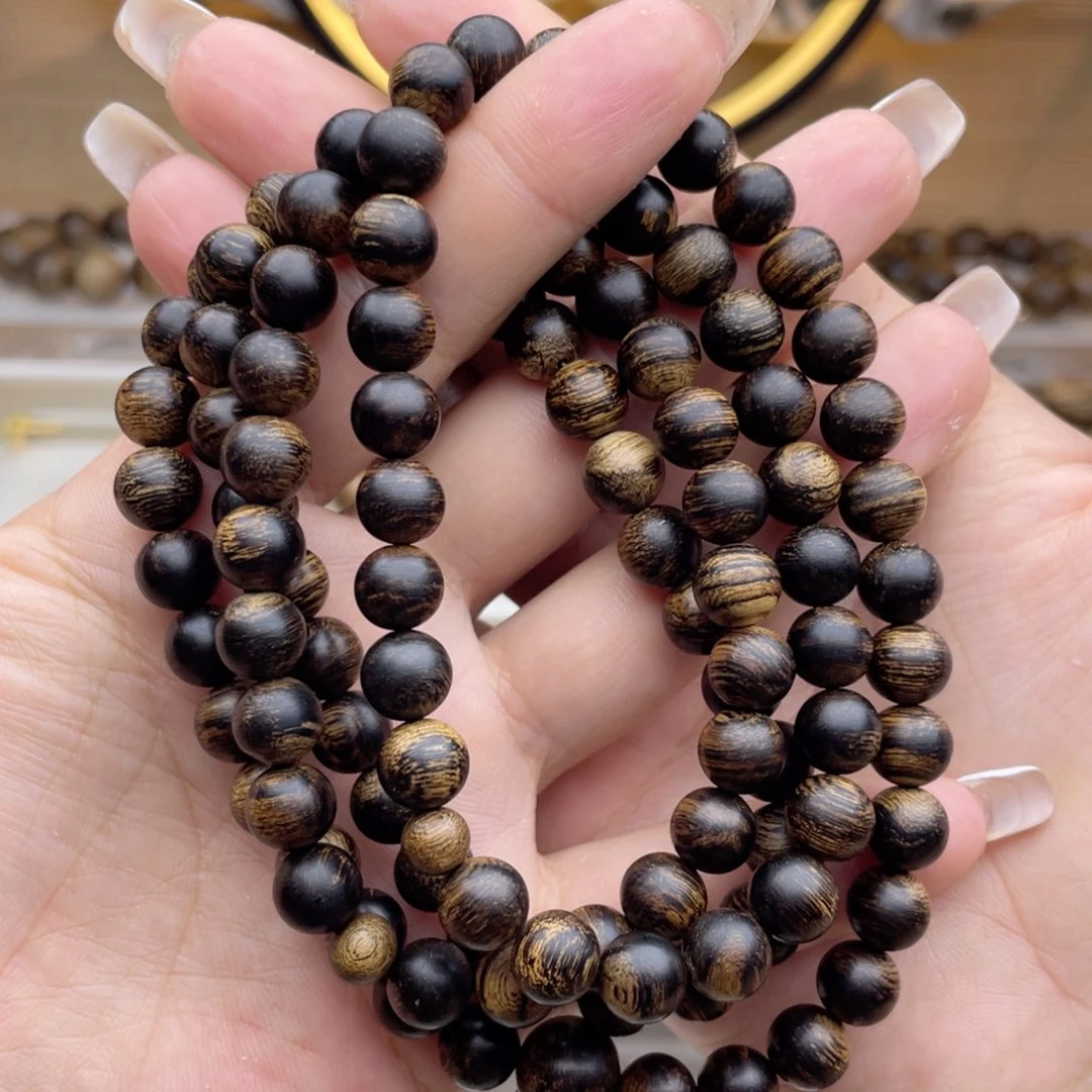 力***森沉香手串越南芽庄白棋楠留疤