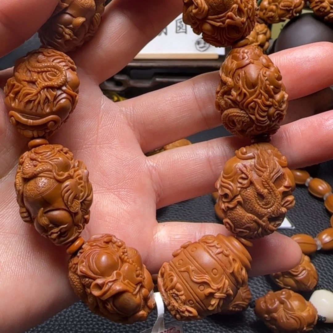 【闪购商品】橄榄核手串盘龙财神