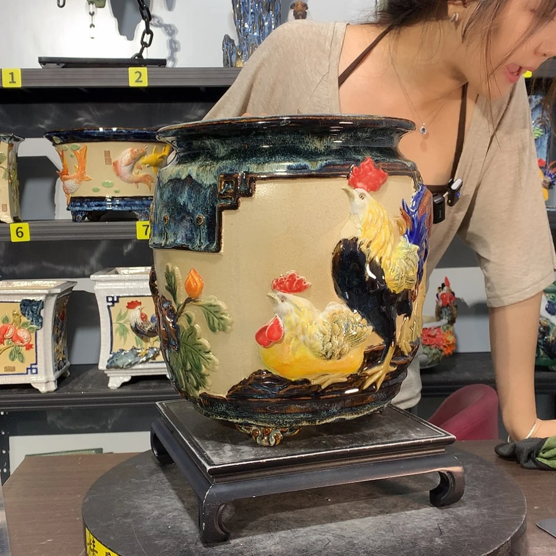 尹***人高温烧制石湾盆花盆