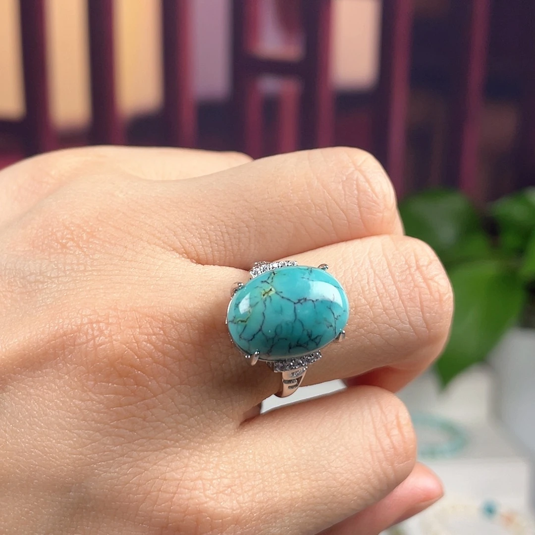 绿松石配饰银S925镶嵌