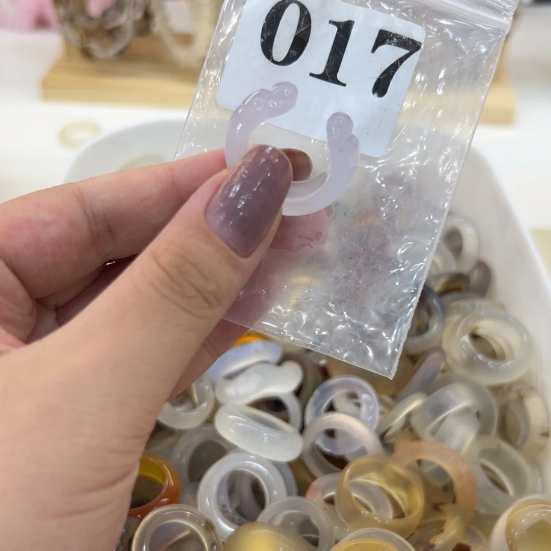 玛瑙/玉髓戒指合金17港15