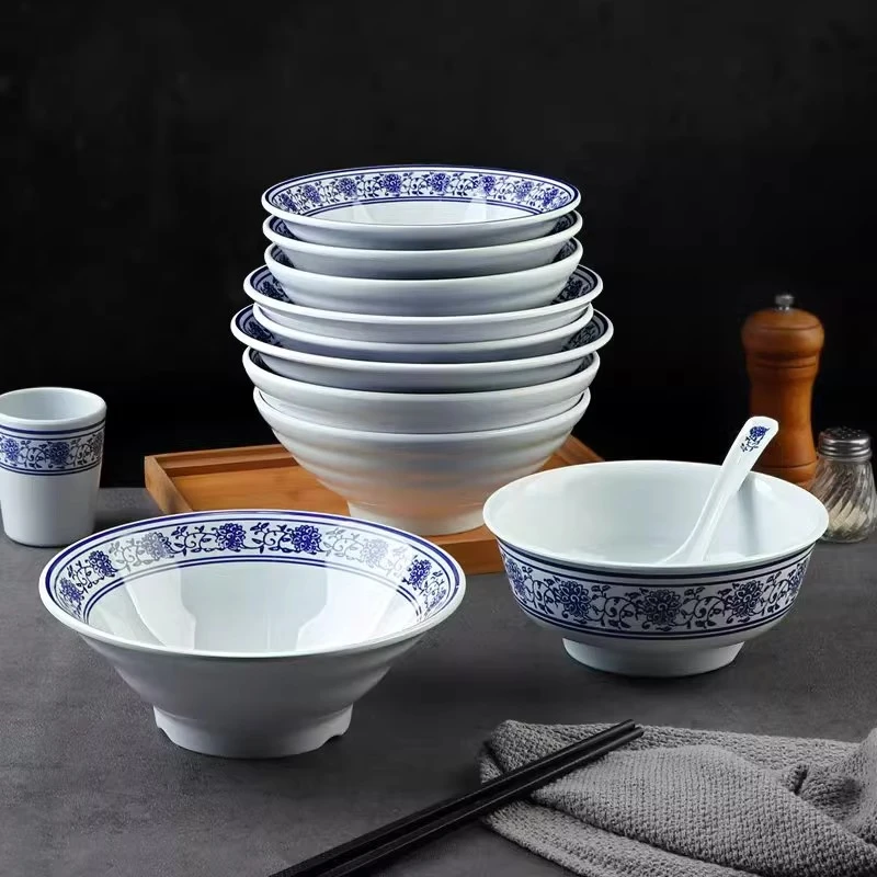 密胺中式青花瓷面碗商用面馆专用碗牛肉拉面汤碗螺蛳粉麻辣烫大碗