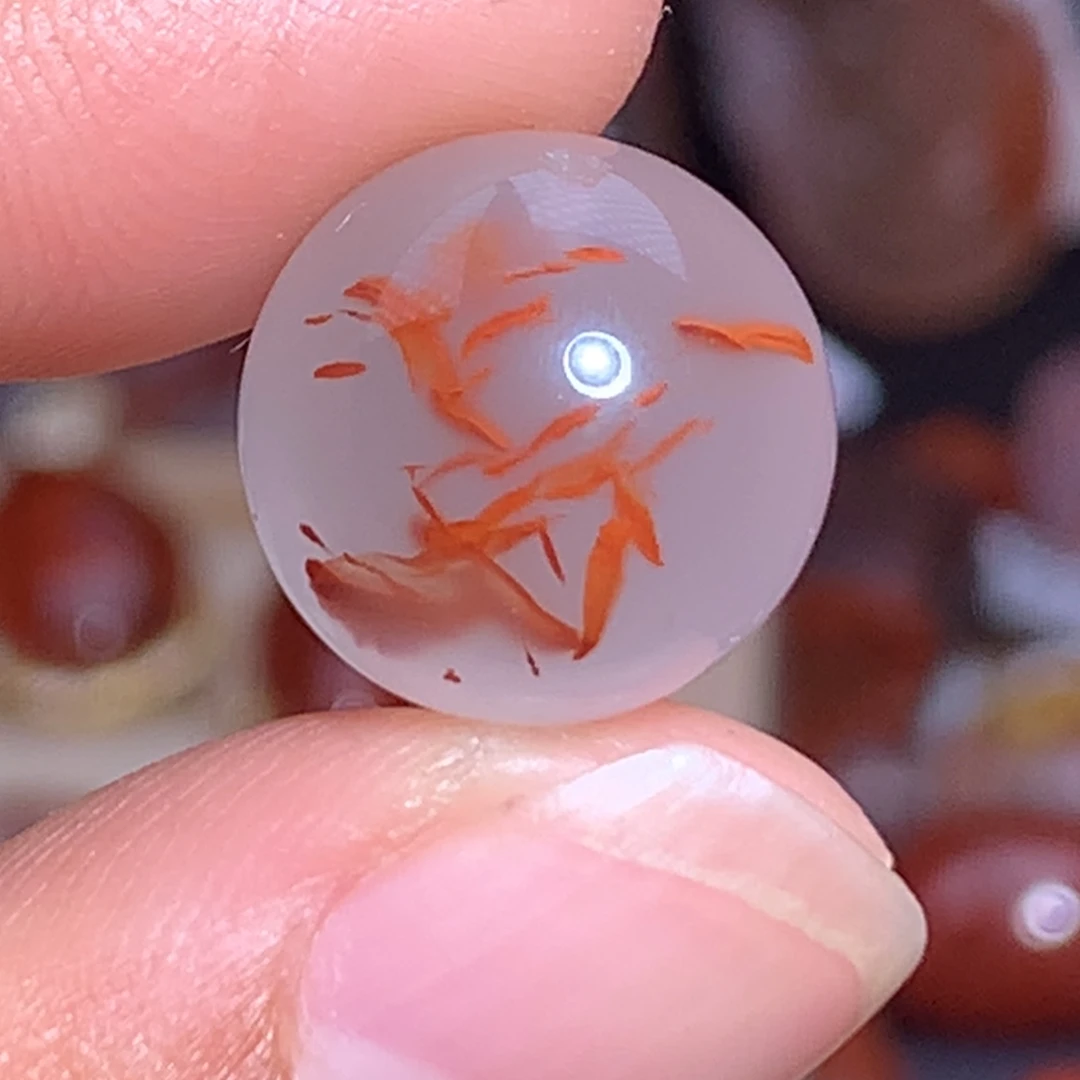 南红玛瑙未镶嵌珠宝半成品飘花单珠