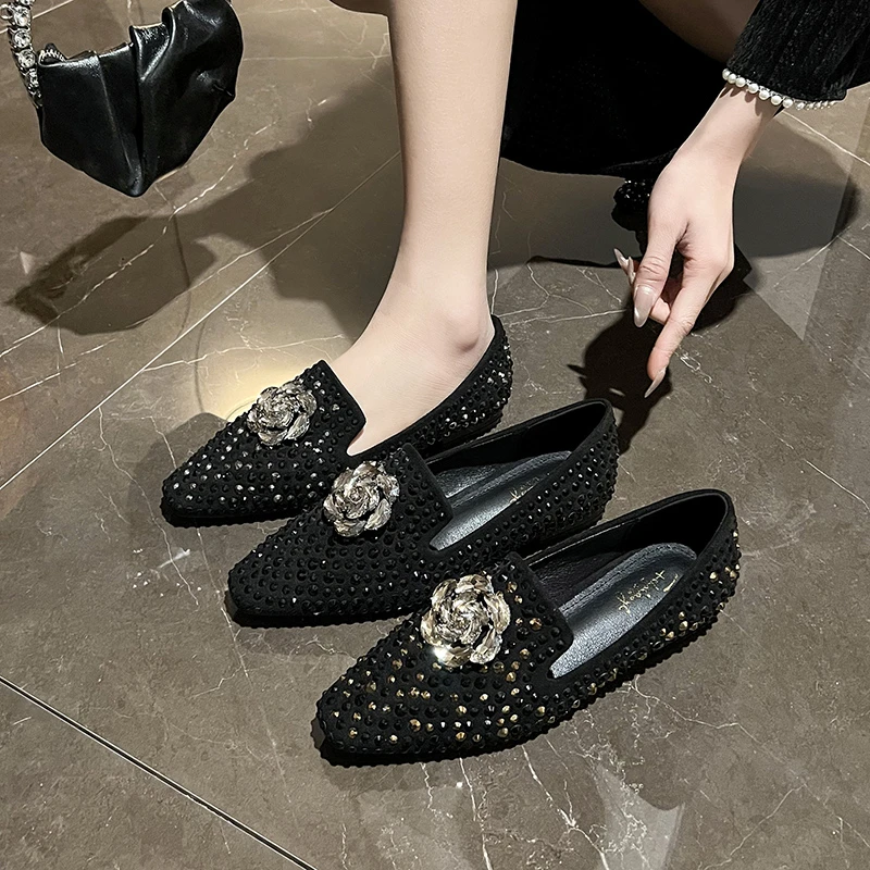 耐磨一脚蹬春季单鞋时尚浅口小香风百搭方头女鞋英伦风漆皮粗跟