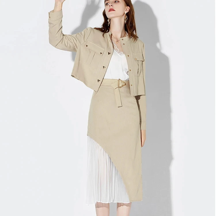 高级感气质优雅套装女2025初秋新款设计感小众款上衣半身裙两件套