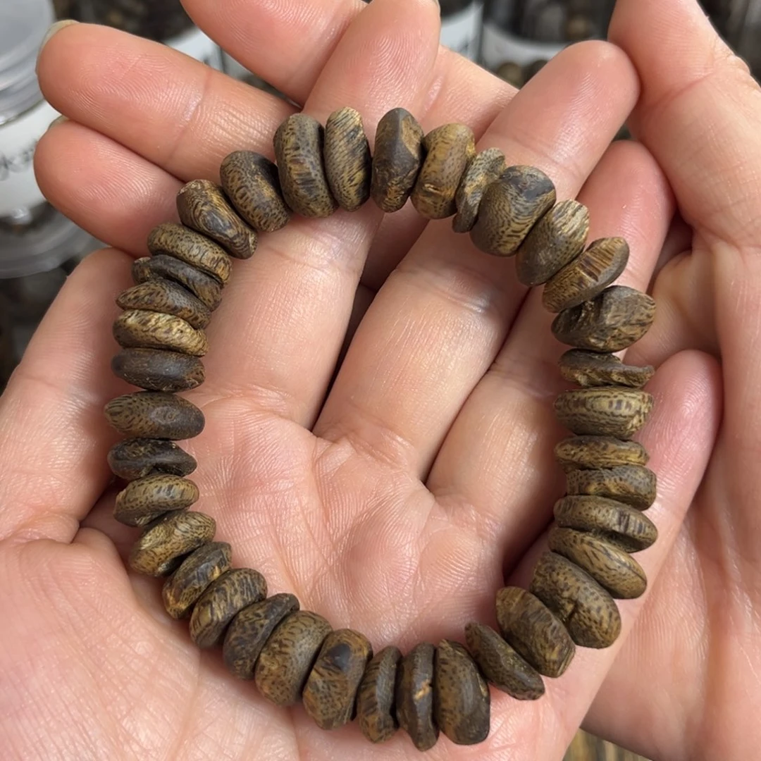 沉香手串奇楠沉水浮树壳留疤单圈