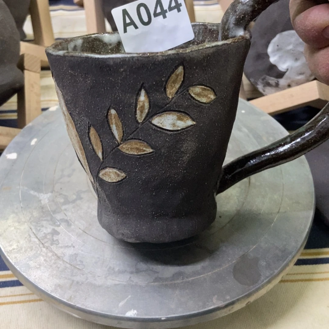 陶瓷璐*吖手捏把手咖啡杯044