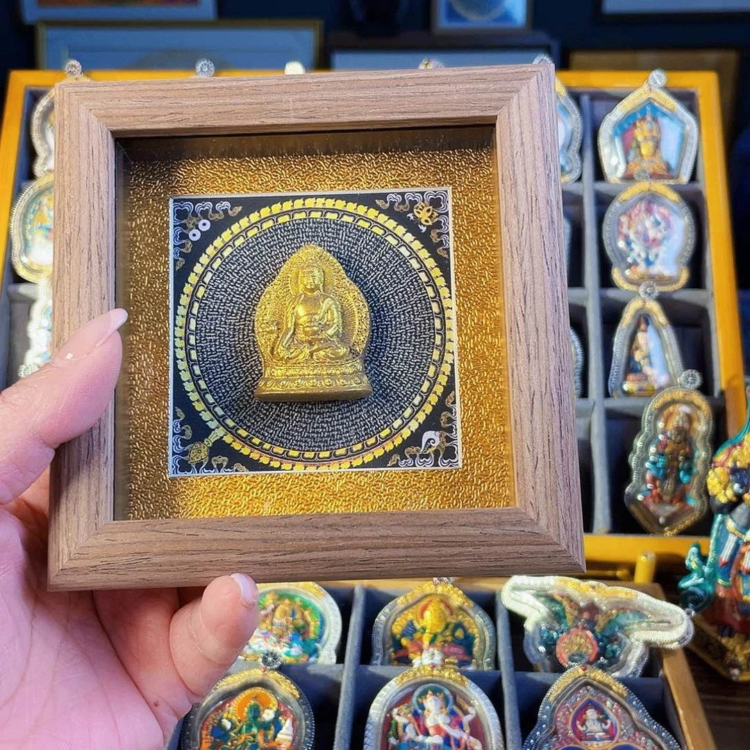 泥塑药师擦擦桌摆