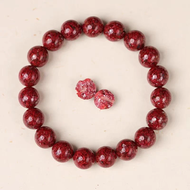 天然辰砂【臻品收藏级】高含量高透光晶体砂朱砂手链8888