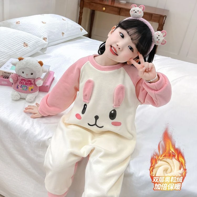 1313小女孩连体衣秋冬款宝宝加绒睡衣冬天保暖打底衣冬天爬服