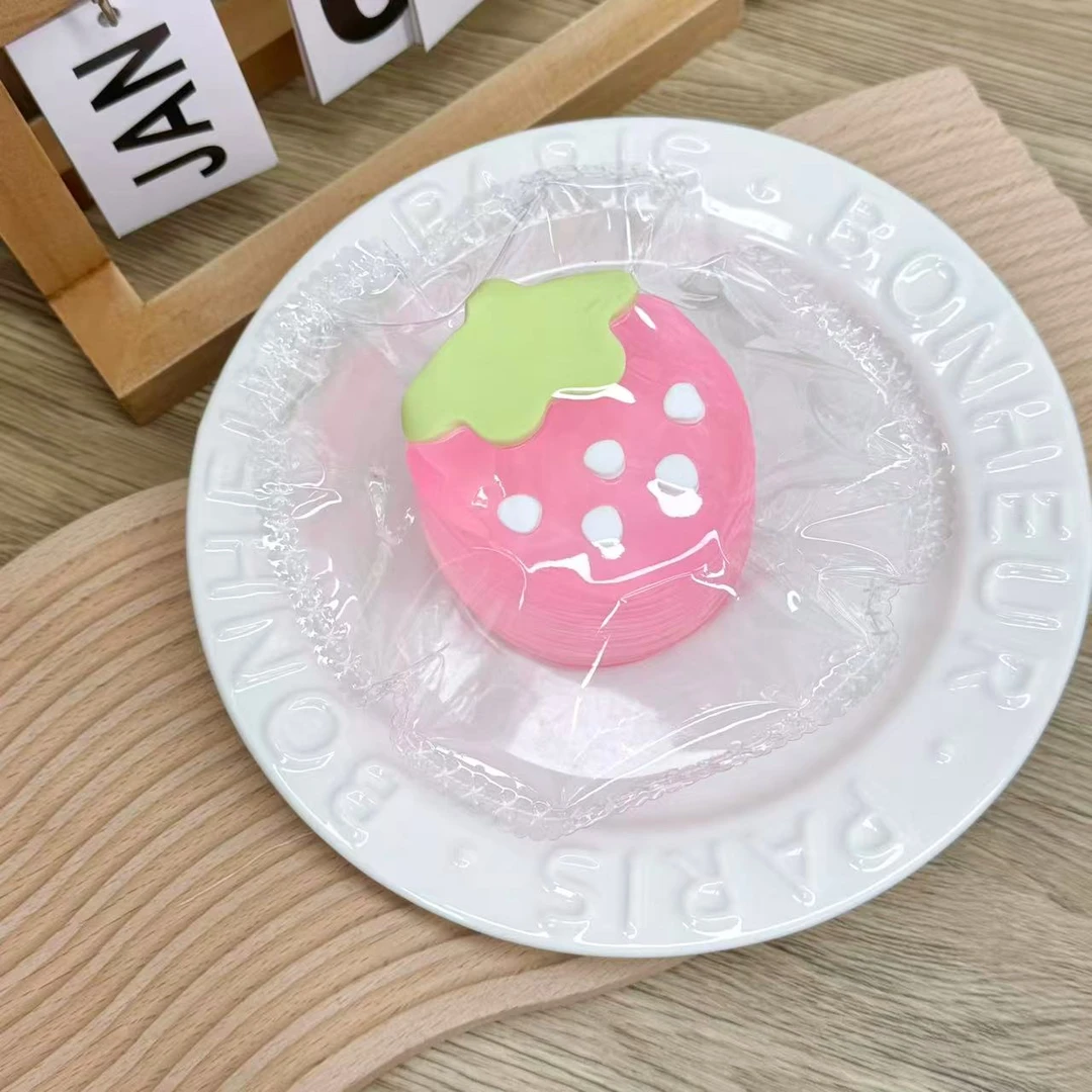 【粉透色草莓千层】纯手工食品级硅胶捏捏乐解压玩具