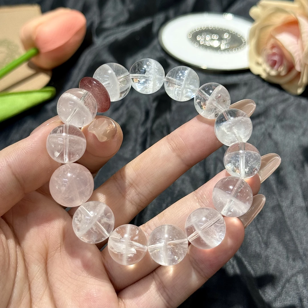 半盆白幽灵水晶手串手链 多样性发其一Z312