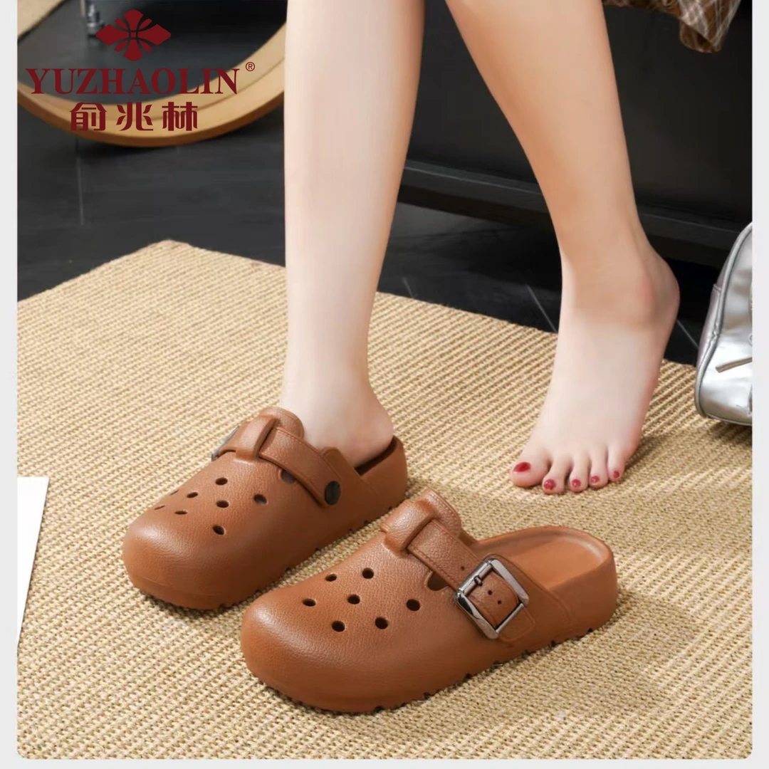 俞兆林女士鞋子凉拖鞋舒适包头半凉拖鞋勃肯鞋洞洞鞋休闲舒适