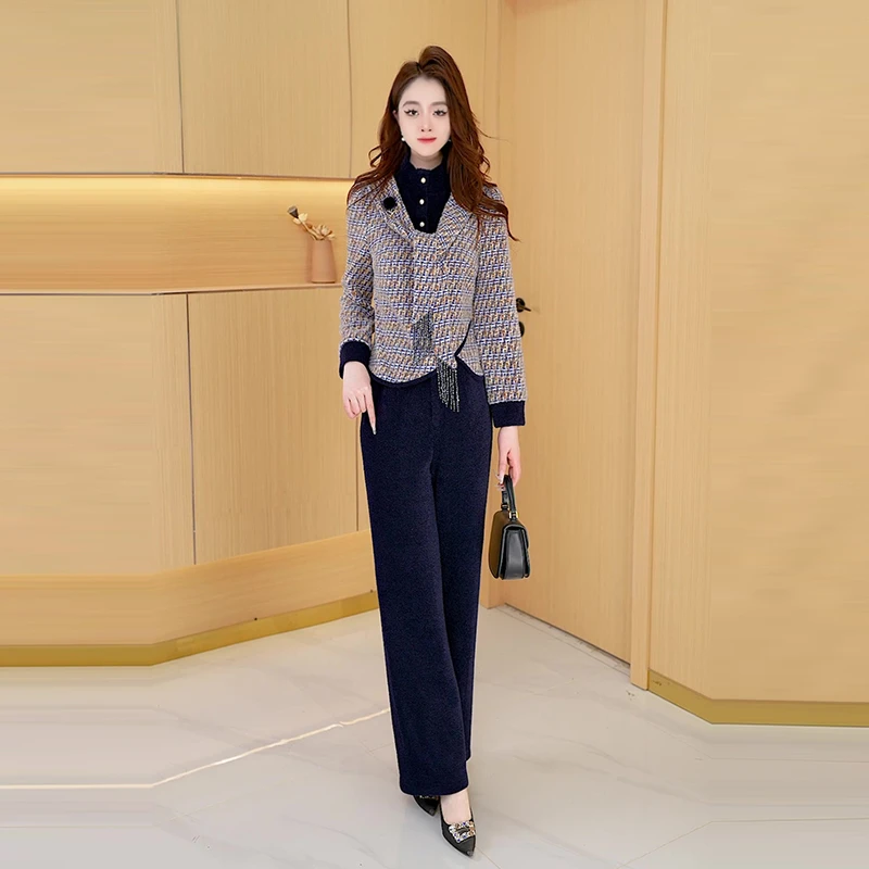 【两件套】秋季新款时尚洋气减龄休闲显瘦气质修身百搭女装套裤女