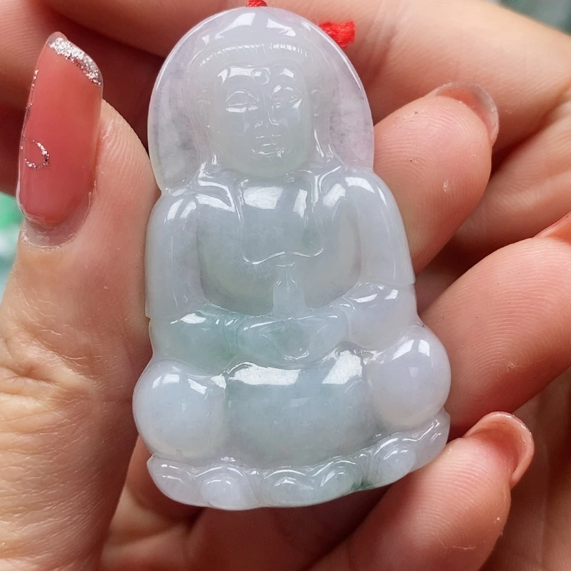 【闪购商品】翡翠颈饰未镶嵌天然翡翠A货观音