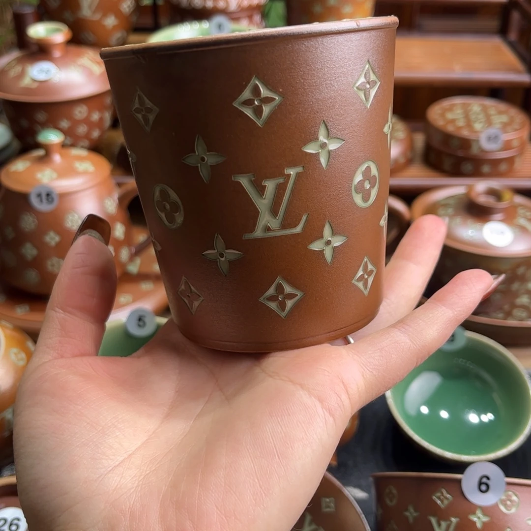 姗***姗草木灰老花咖啡杯
