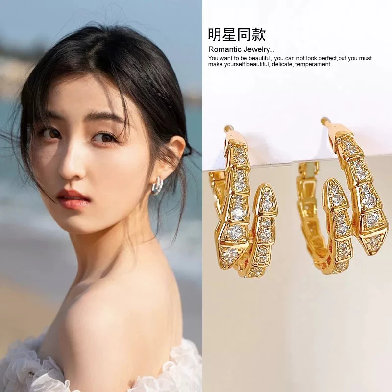 925银耳饰 轻奢独特蛇形耳环耳钉2024年新款灵蛇本命年高级感耳饰