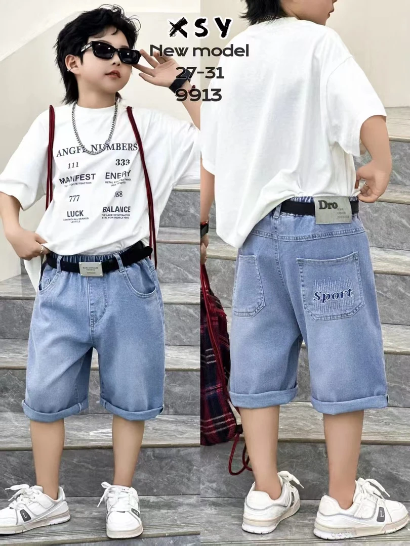 短裤夏季男童 男牛仔裤中大童宽松牛仔裤休闲裤子薄款