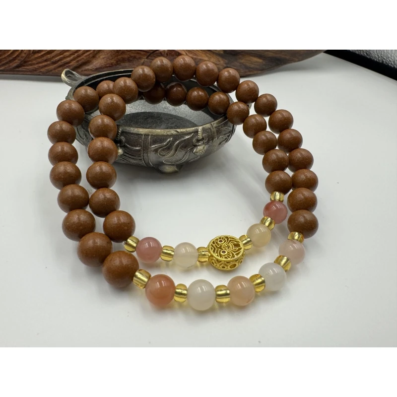 BTA0050 夏日桃桃木樨香合香珠8mm双圈手串【证书+精美礼袋】