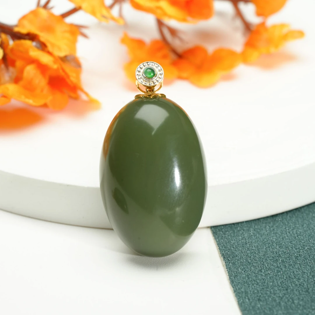 【小北严选】18K金和田玉吊坠约20*30mm【多样性发一件】-AH02X1485