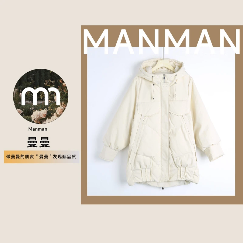 T-Y0016连帽女棉服新款时尚加厚百搭外套中长款高端外套女