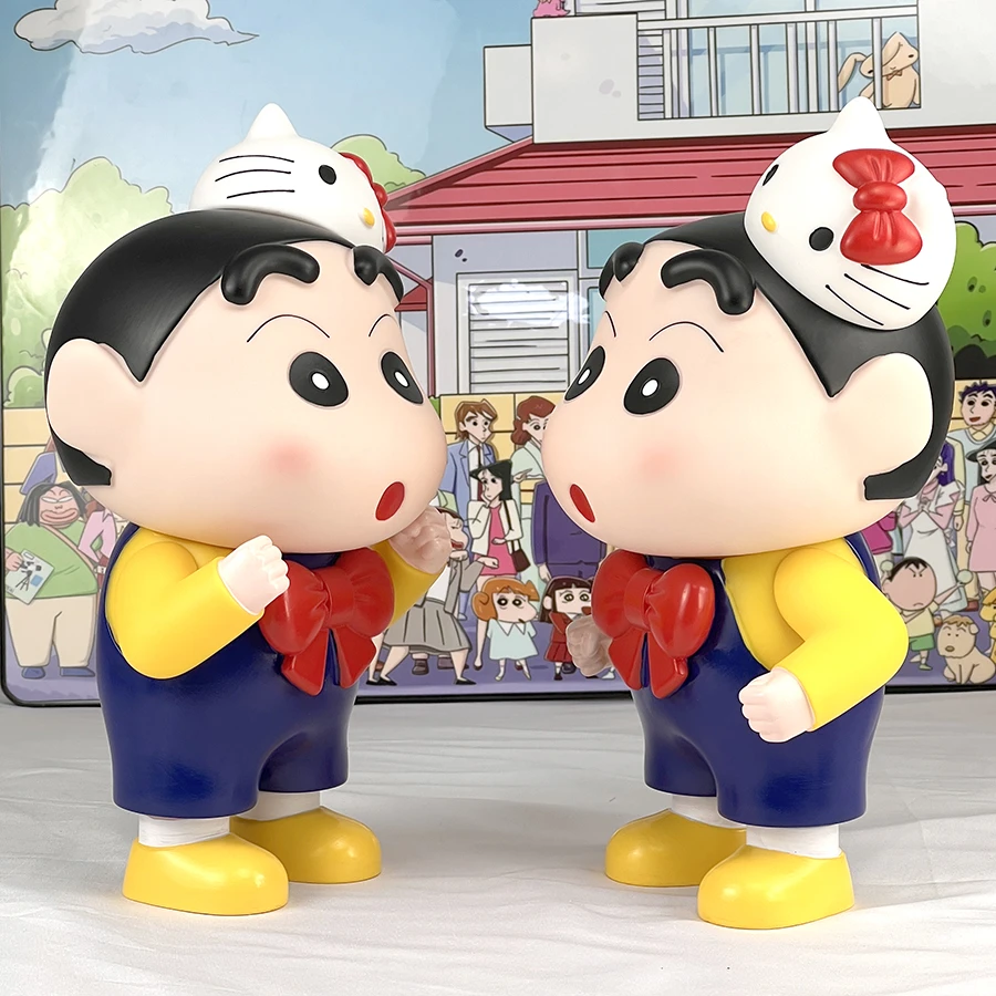 hellokitty蜡笔小新搪胶27cm大号公仔手办桌面摆件蜡笔小新存钱罐