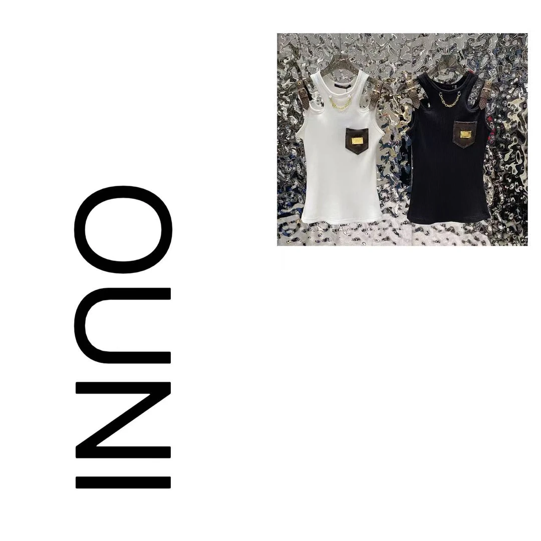 (咖色皮吊带）夏季新款设计师大牌时尚吊带