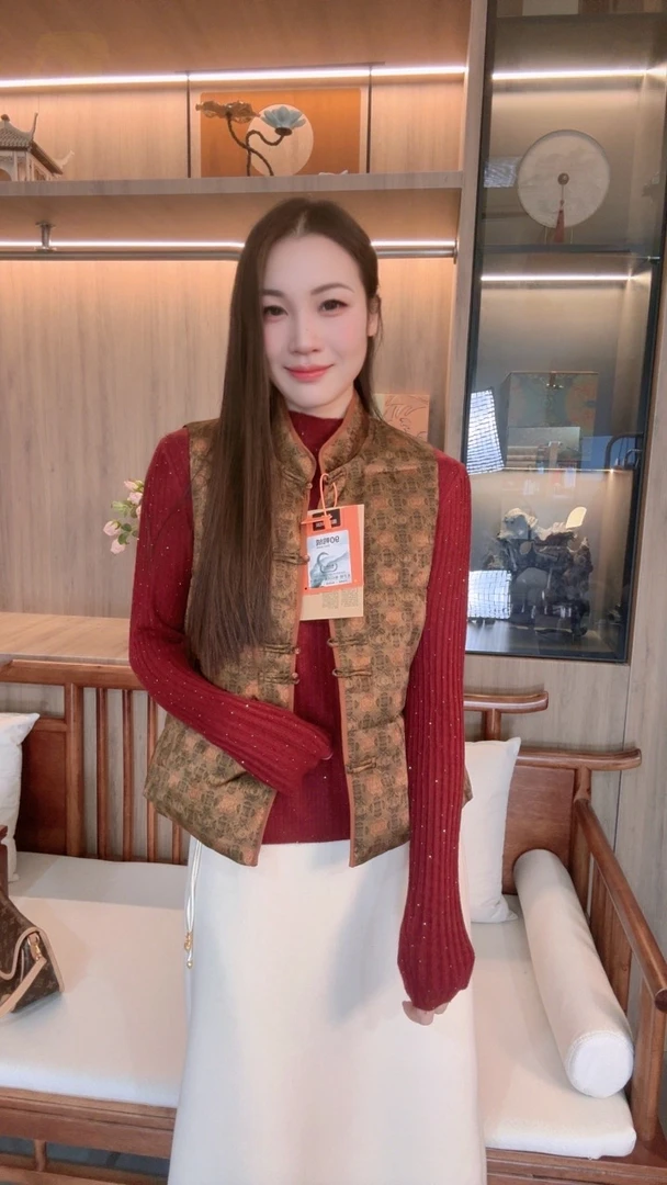 水如画《秋意》重磅高定宋锦白鸭绒~新中式提花保暖厚款羽绒服马甲